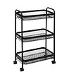 5 FIVE SIMPLY SMART - Desserte roulante en acier noir avec 3 paniers H 79.6 cm - vignette