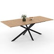 ID MARKET - Table à manger rectangle ALIX 10 personnes pied araignée bois et noir 200 cm - vignette