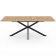 ID MARKET - Table à manger rectangle ALIX 10 personnes pied araignée bois et noir 200 cm - vignette
