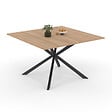 ID MARKET - Table à manger carrée ALIX 8 personnes pied araignée bois et noir 110 cm - vignette
