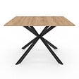 ID MARKET - Table à manger carrée ALIX 8 personnes pied araignée bois et noir 110 cm - vignette