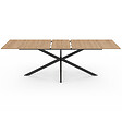 ID MARKET - Table à manger extensible rectangle ALIX 8-12 personnes pied araignée bois et noir 200-240 cm - vignette