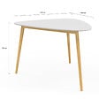 ID MARKET - Table à manger GAIA 4 personnes plateau blanc pieds bois 110 cm - vignette