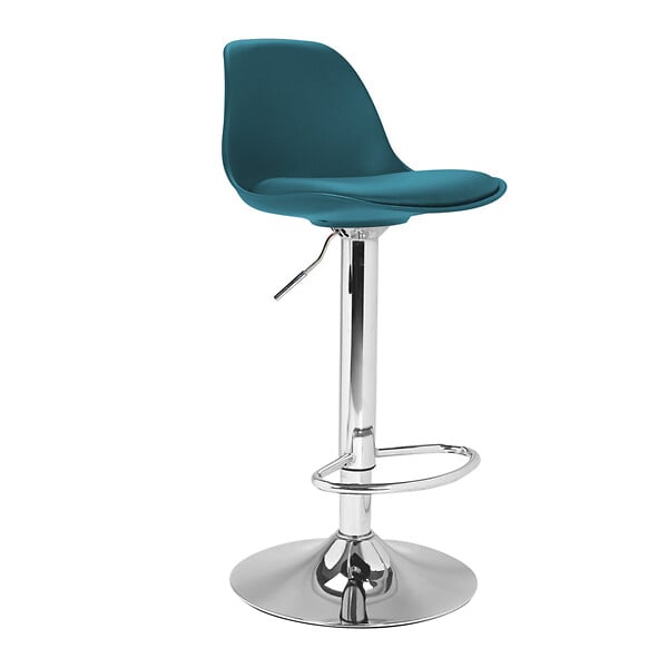ID MARKET - Lot de 4 tabourets de bar KARL mix color gris foncé, bleu canard, blanc et noir - large