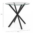 ID MARKET - Table à manger ronde ALIX 4 personnes pied araignée noir et plateau verre 80 cm - vignette