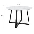 ID MARKET - Table à manger fixe ronde SELMA 4-6 personnes plateau effet marbre blanc ALASKA et noir 110 cm - vignette