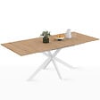 ID MARKET - Table à manger extensible rectangle ALIX 6-10 personnes bois et blanc 160-200 cm - vignette