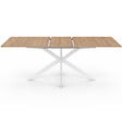 ID MARKET - Table à manger extensible rectangle ALIX 6-10 personnes bois et blanc 160-200 cm - vignette