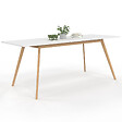 ID MARKET - Table scandinave extensible rectangle INGA 6-10 personnes blanche 160-200 cm - vignette
