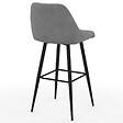 ID MARKET - Lot de 4 tabourets de bar THALYA en velours mix color bleu, gris clair, gris foncé, jaune avec demi-accoudoirs - vignette