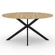 ID MARKET - Table à manger ovale ALIX 8 personnes pied araignée bois et noir 150 cm - vignette