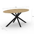 ID MARKET - Table à manger ovale ALIX 8 personnes pied araignée bois et noir 150 cm - vignette