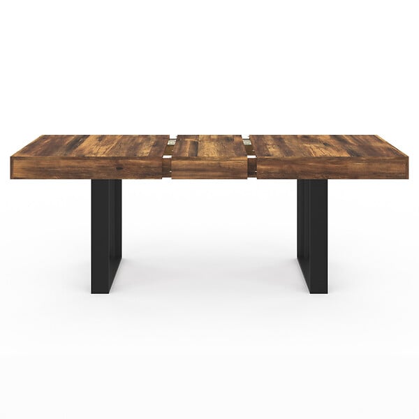 ID MARKET - Table à manger extensible rectangle PHOENIX 4-8 personnes bois plateau HAWKINS 160-200 cm - large