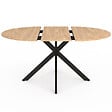 ID MARKET - Table à manger extensible ronde ALIX 4-8 personnes pied araignée bois et noir 110-150 cm - vignette