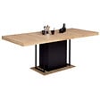 ID MARKET - Table à manger extensible rectangle UGO 6-10 personnes bois façon hêtre et noir 160-200 cm - vignette