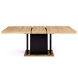 ID MARKET - Table à manger extensible rectangle UGO 6-10 personnes bois façon hêtre et noir 160-200 cm - vignette