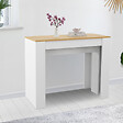 ID MARKET - Table console extensible ORLANDO 14 personnes 300 cm blanc et façon hêtre - vignette