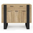 ID MARKET - Buffet 100 cm PHOENIX 3 portes et 1 tiroir bois et noir - vignette