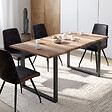 ID MARKET - Table à manger rectangle DAKOTA 6 personnes pieds forme en U design industriel 160 cm - vignette