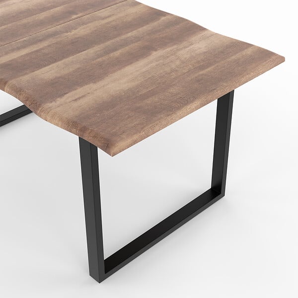 ID MARKET - Table à manger rectangle DAKOTA 6 personnes pieds forme en U design industriel 160 cm - large