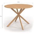 ID MARKET - Table à manger ronde ALIX 6 personnes pied araignée bois effet hêtre 110 cm - vignette