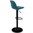 ID MARKET - Lot de 2 tabourets de bar KARL design bleu canard pied noir - vignette