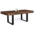 ID MARKET - Table à manger rectangle PHOENIX 8 personnes bois effet vieilli et noir 200 cm - vignette