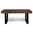 ID MARKET - Table à manger rectangle PHOENIX 8 personnes bois effet vieilli et noir 200 cm - vignette