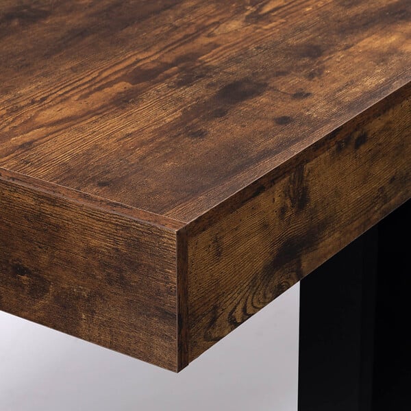 ID MARKET - Table à manger rectangle PHOENIX 8 personnes bois effet vieilli et noir 200 cm - large
