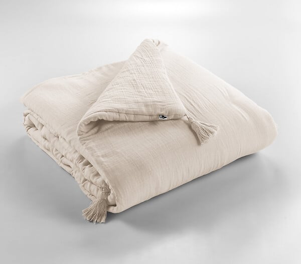 PAPILLON - Bout de lit en gaze de coton GAIA Pampa - 90x200cm - large