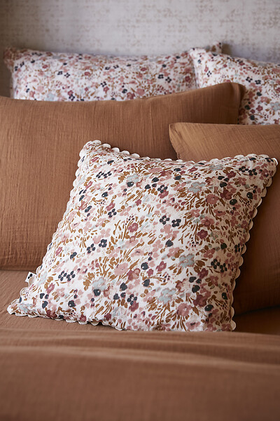PAPILLON - Coussin déhoussable gaze coton CAPUCINE Pampa - H.40xL.40cm - large