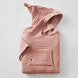PAPILLON - Poncho enfant mixte 2/5 ans Gaze de coton unie GAIA Rose pêche - vignette
