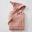 PAPILLON - Poncho enfant mixte 6/10 ans Gaze de coton unie GAIA Rose pêche - vignette