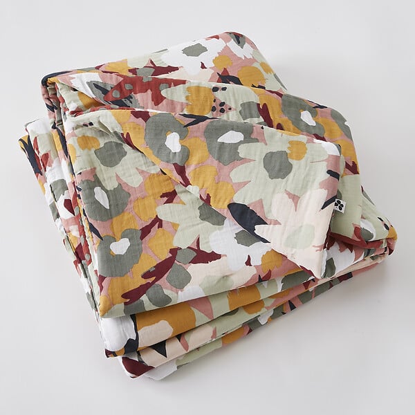 PAPILLON - Bout de lit en gaze de coton LEANE - Jaune - 90x200cm - large