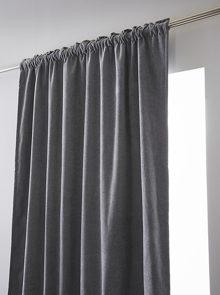FIL ARIANE - FA - Rideau galon fronceur 140 x 260 cm Occultant + polaire BJORN Titane - large