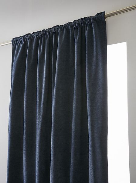 FIL ARIANE - FA - Rideau galon fronceur 140 x 260 cm Occultant + polaire BJORN Minuit - large