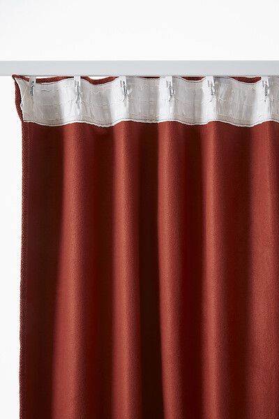 FIL ARIANE - Rideau occultant galon fronceur Bjorn Terracotta L140xH260cm - large