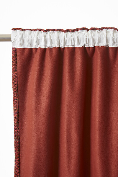 FIL ARIANE - Rideau occultant galon fronceur Bjorn Terracotta L140xH260cm - large
