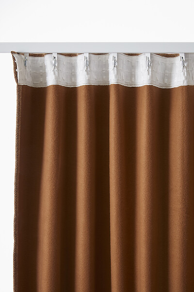 FIL ARIANE - Rideau occultant polaire BJORN - Camel - 140x260cm - large