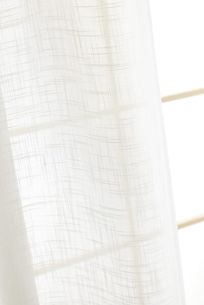 FIL ARIANE - Rideau ajustable effet lin NIA - Ivoire - L.140xH.270cm - large