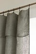 FIL ARIANE - FA - Rideau ajustable + 8 anneaux pince 140 x 270 cm Polyester effet lin NIA Kaki - vignette