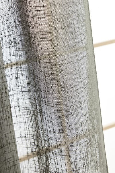 FIL ARIANE - FA - Rideau ajustable + 8 anneaux pince 140 x 270 cm Polyester effet lin NIA Kaki - large