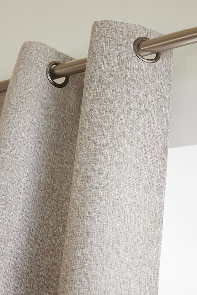FIL ARIANE - Rideau occultant chambray Eres - Taupe - 140x240cm - large