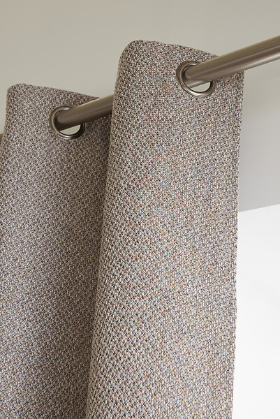 FIL ARIANE - Rideau œillets jacquard ATLAS - Galet - L.140xl.240cm - large