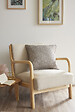FIL ARIANE - FA - Coussin déhoussable avec passepoil Galet 50 x 50 cm Polyester fils teints jacquard ATLAS Galet - vignette