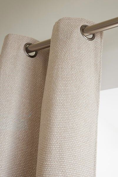 FIL ARIANE - Rideau à œillets jacquard ELIOS - Taupe - 140x240cm - large