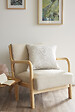 FIL ARIANE - FA - Coussin déhoussable avec passepoil 50 x 50 cm Polyester fils teints jacquard ELIOS Ivoire - vignette