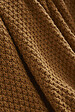 FIL ARIANE - Plaid en polyester tricot Olympia - Camel - L.125xl.150cm - vignette
