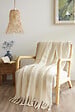 FIL ARIANE - Plaid tricoté uni MELIA Ivoire - 130x170cm - vignette