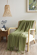 FIL ARIANE - Plaid 130 x 170cm Polyester tricot uni MELIA - Olive - vignette